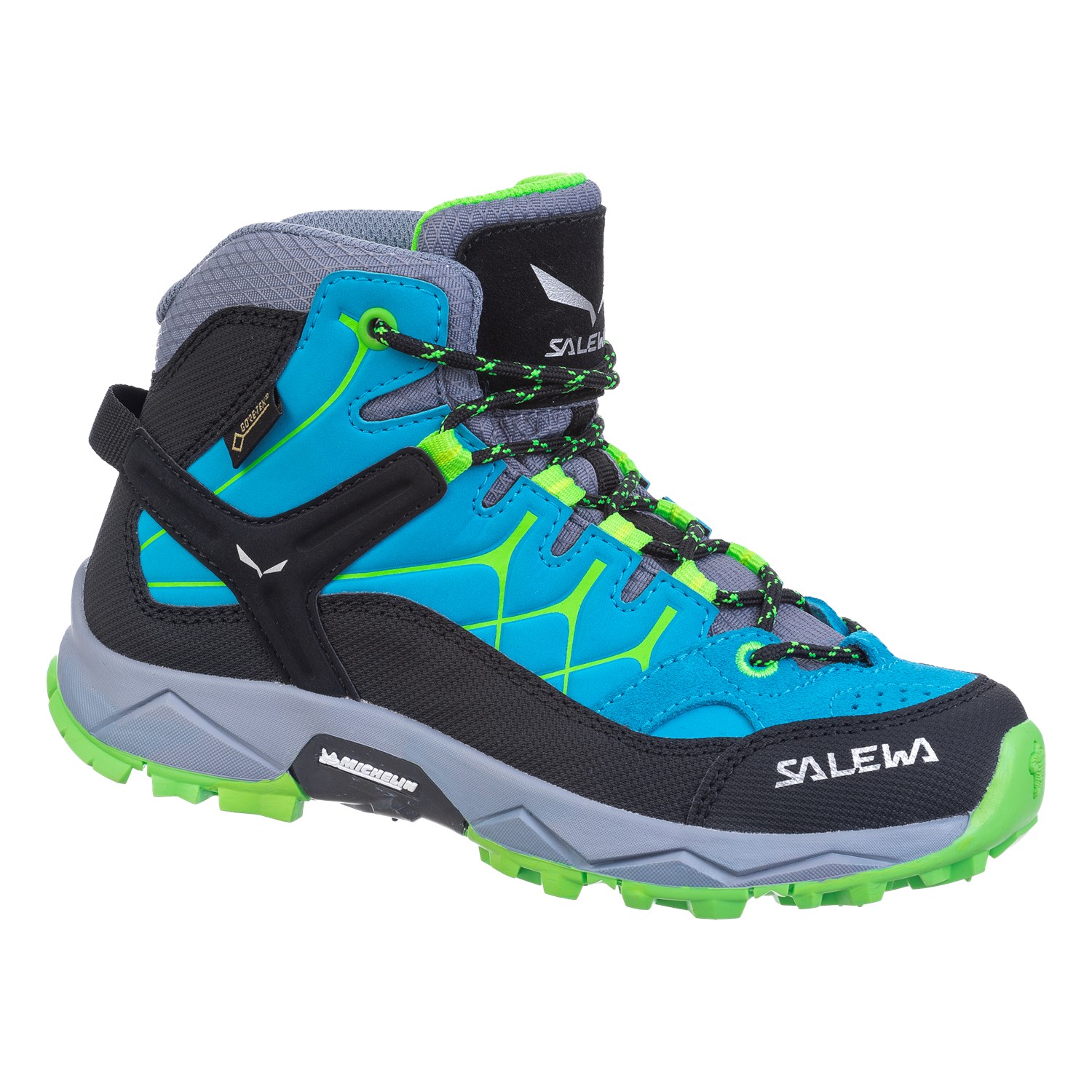 Botas de Montaña Niños Chile - Salewa Alp Trainer Mid GORE-TEX® - Azules/Verde - RWEX-37542